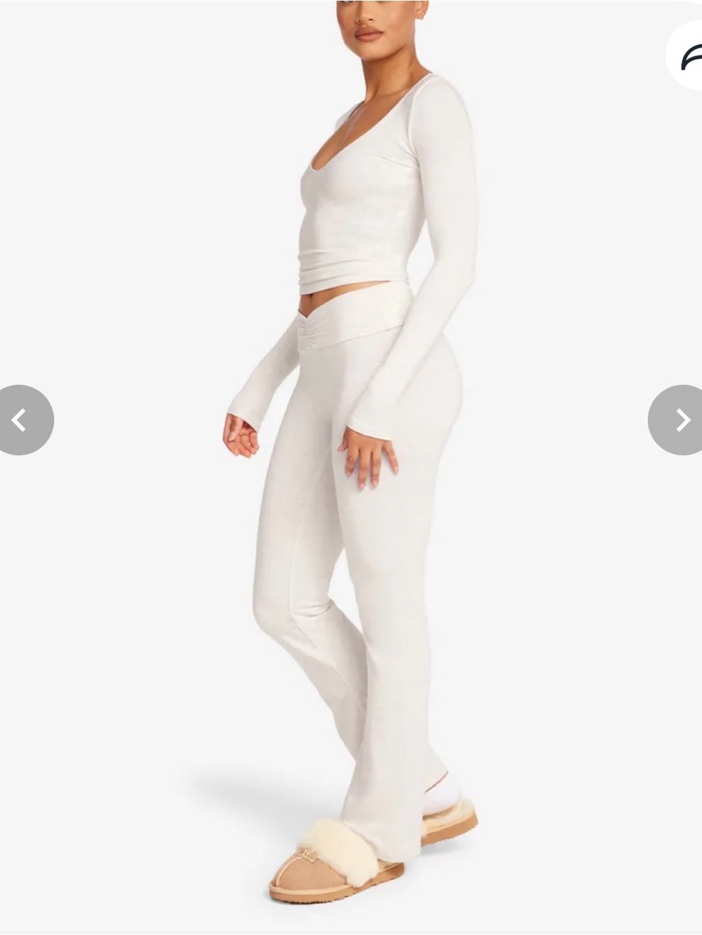 Crop Shop Boutique Rouched Yoga Pant Oat Marl
